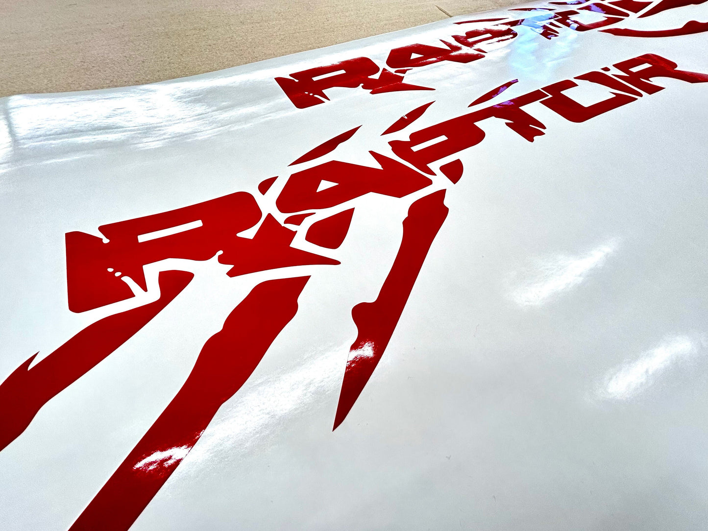 Ford Raptor F150 bedside claw decals red glossy