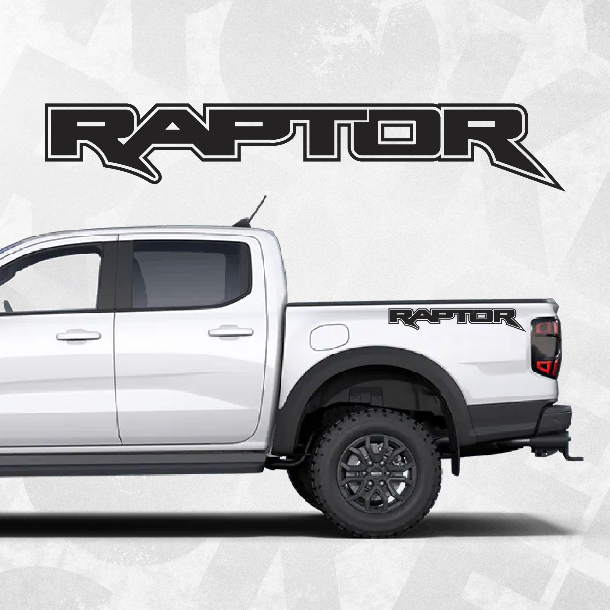 Ford Raptor decal, Outlined Bedside Truck Car Vinyl decals