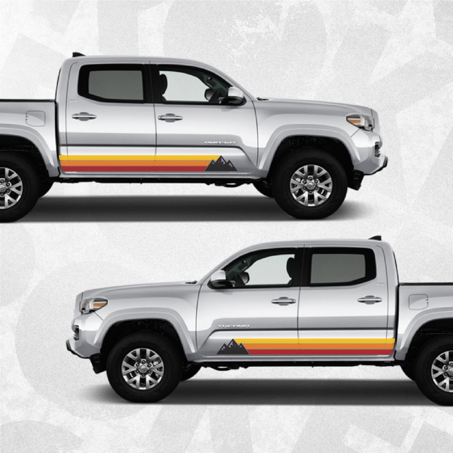 Toyota Tacoma Decal, Mountain racing side stripe, Ivan Stewart TRD inspired racing rocker panel graphics
