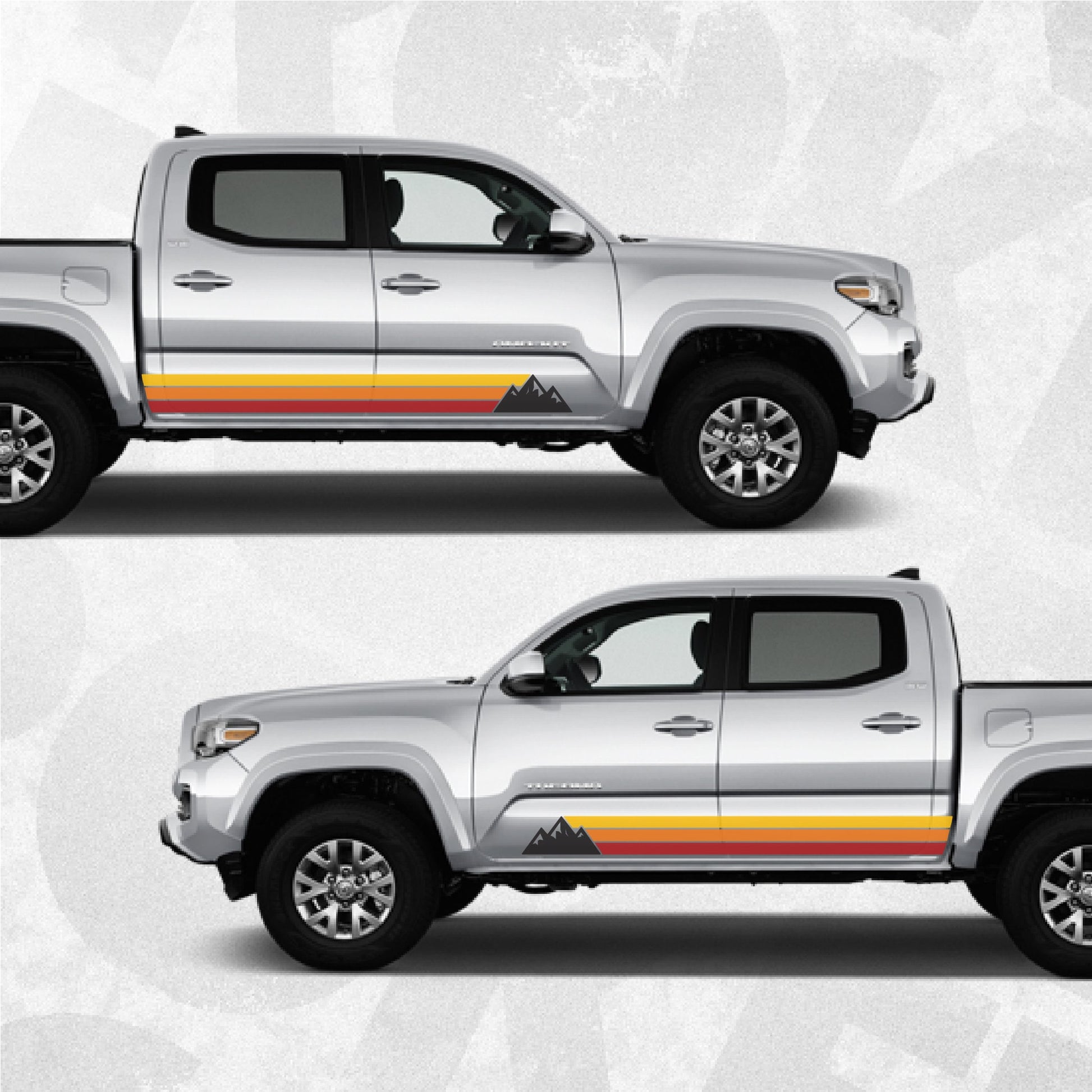 Toyota Tacoma Decal, Mountain racing side stripe, Ivan Stewart TRD inspired racing rocker panel graphics
