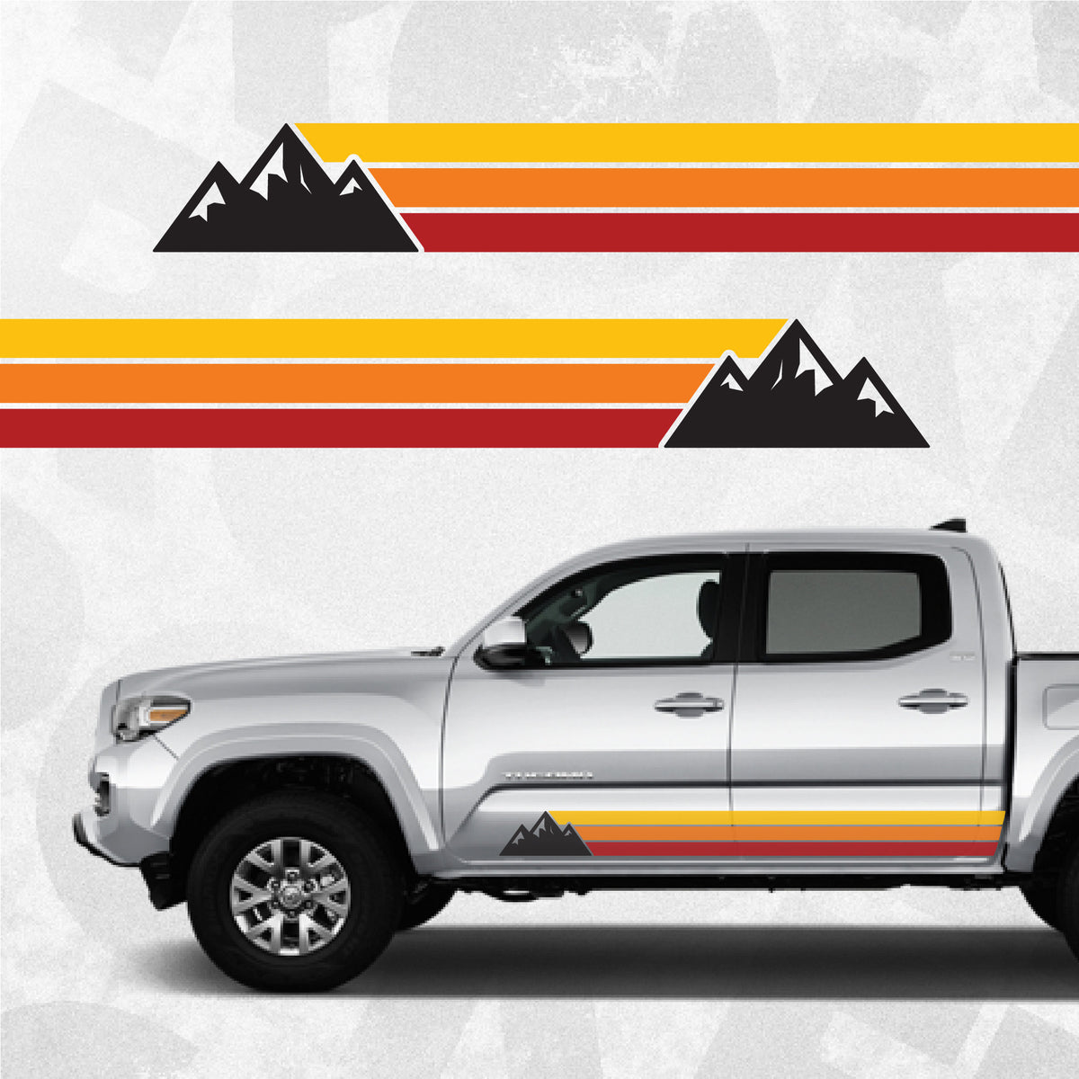 Toyota Tacoma Decals, Mountain racing side stripe, Rocker panel graphi