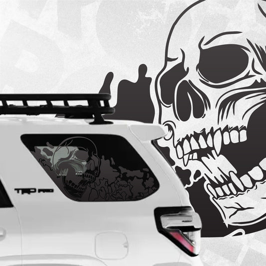 4x4 Rear Window Skull Emblems Toyota Window Decals | Custom Rear & Side Graphics