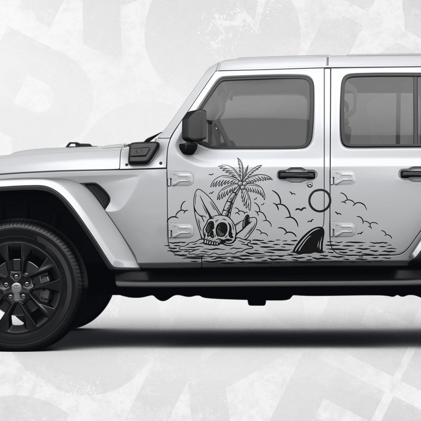 Jeep decal - Skull beach surf graphics