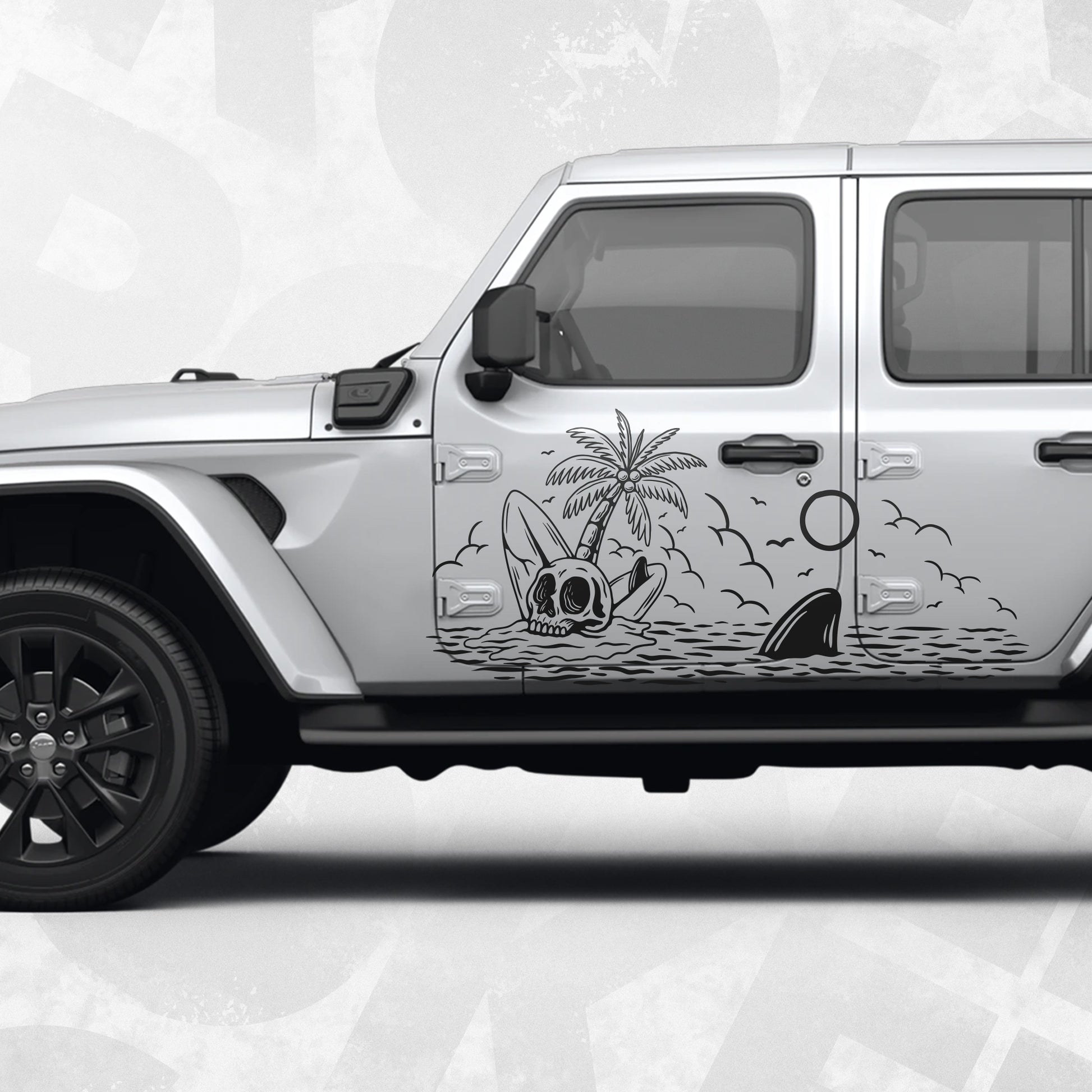 Jeep decal - Skull beach surf graphics – BROKENstickers