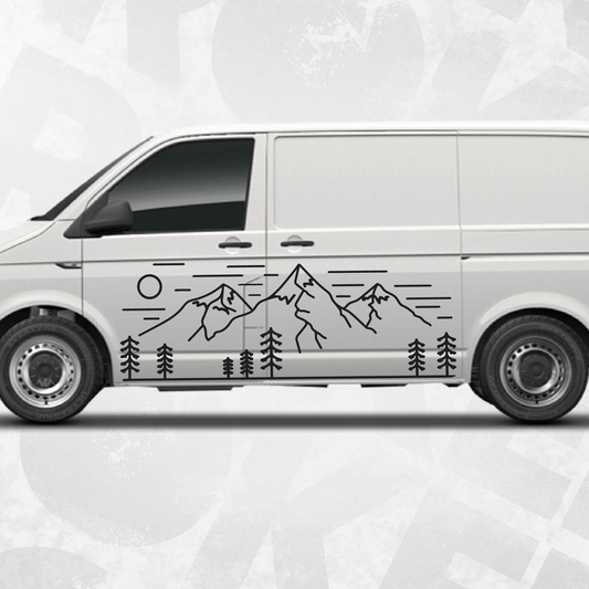 Volkswagen VAN mountain graphic side decals