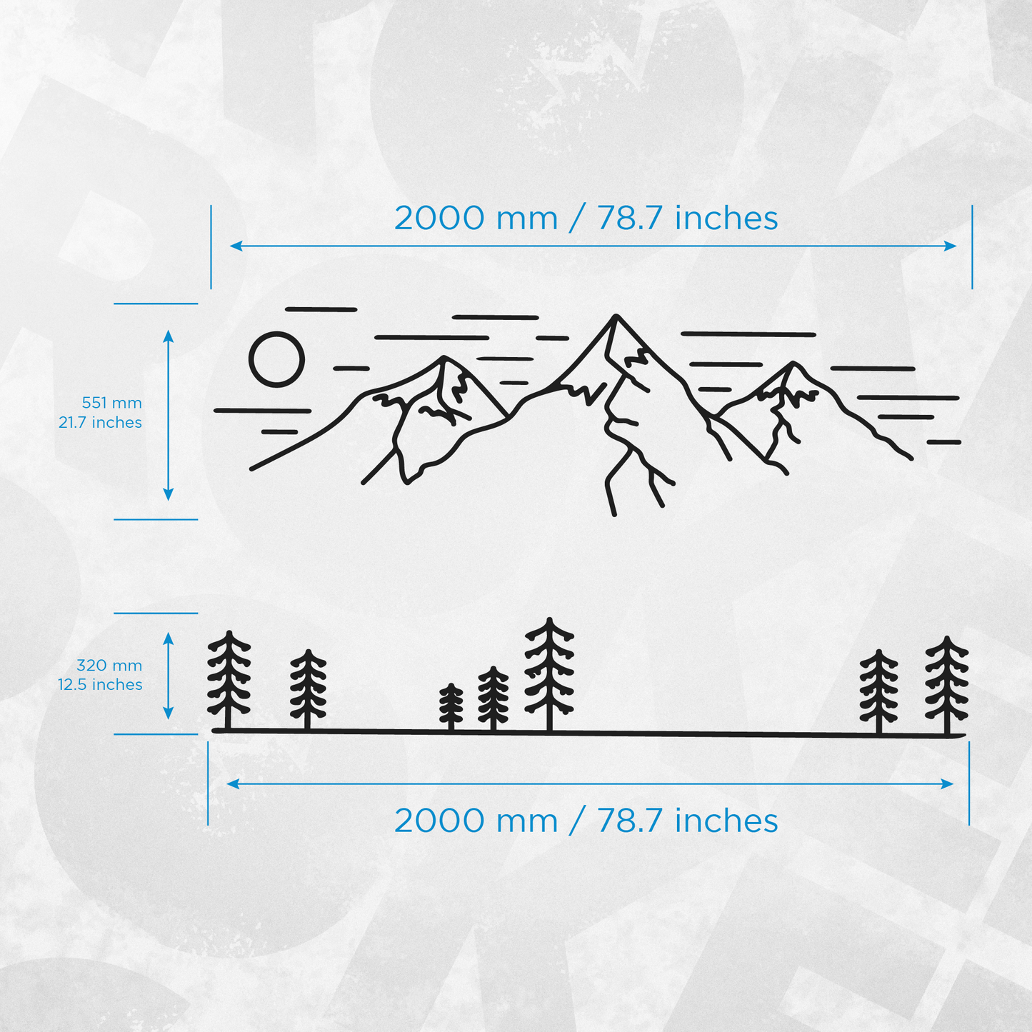 Volkswagen VAN mountain graphic side decals