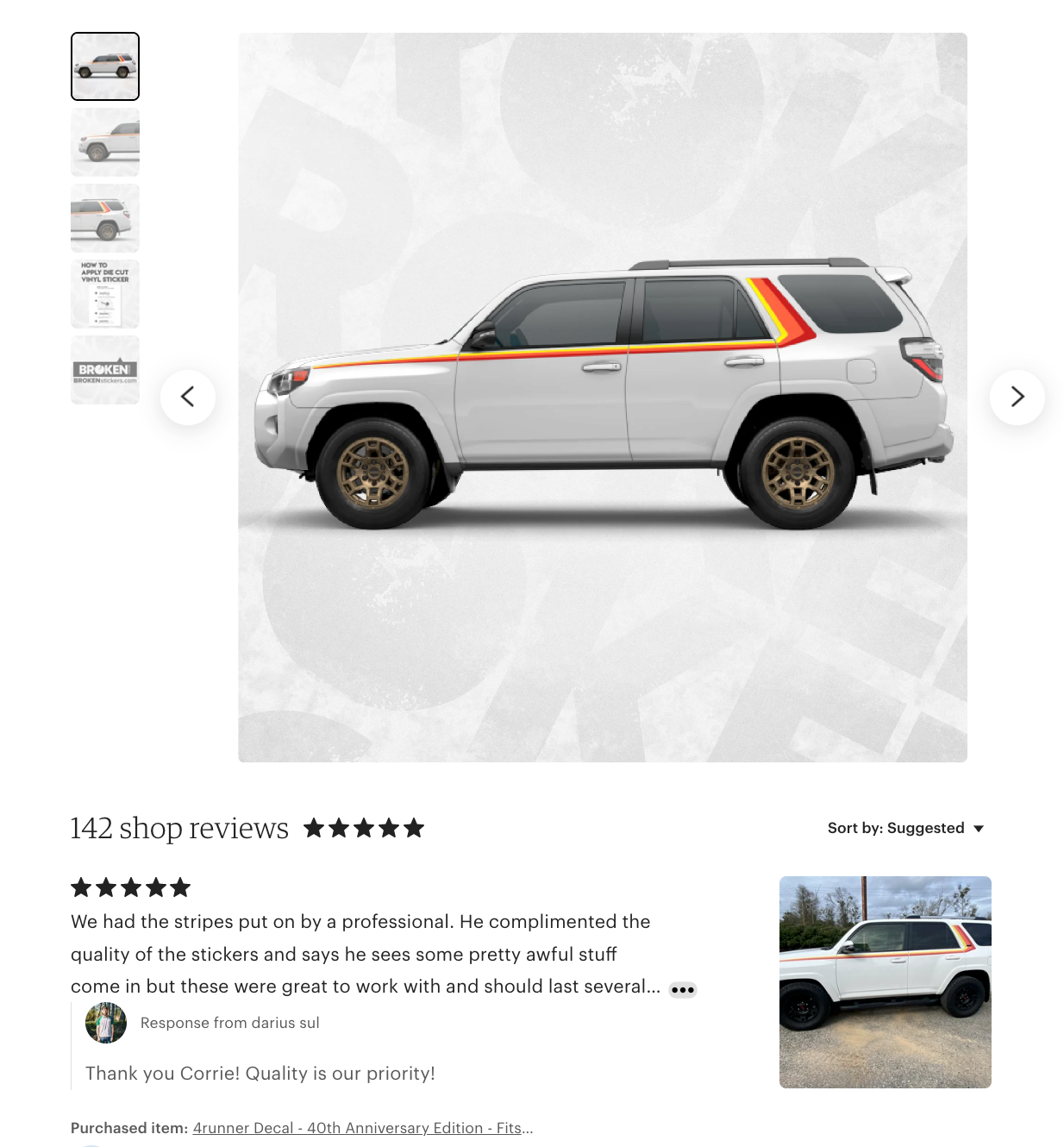TOYOTA 4runner 40th anniversary edition printed decals