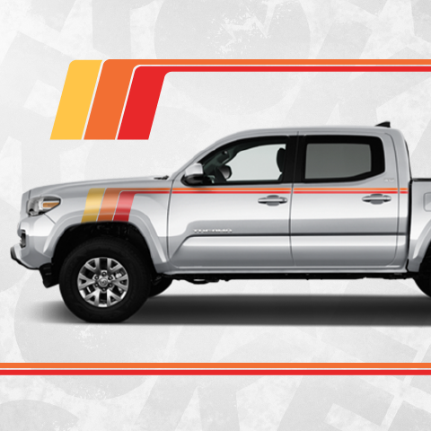 Toyota TACOMA vintage racing stripe decals