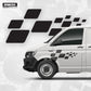 Checkered Racing Flag Stripe Graphic Decals