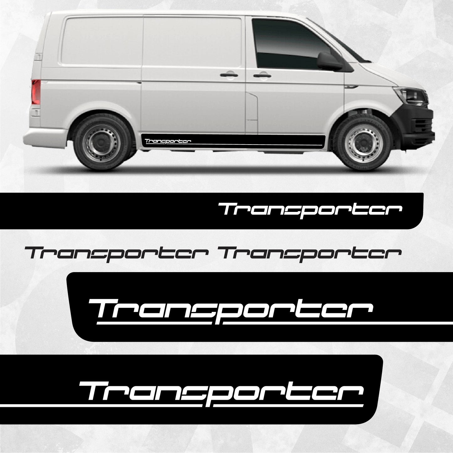 VW Transporter side stripe decals - TRANSPORTER